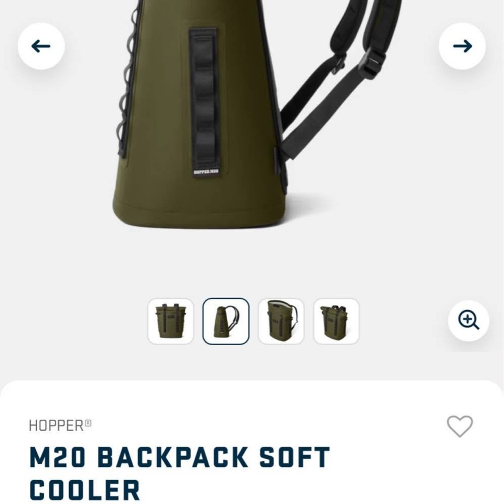 Yeti M20 Backpack Soft Cooler, Olive/Black, NEW IN BOX - Picture 3 of 5